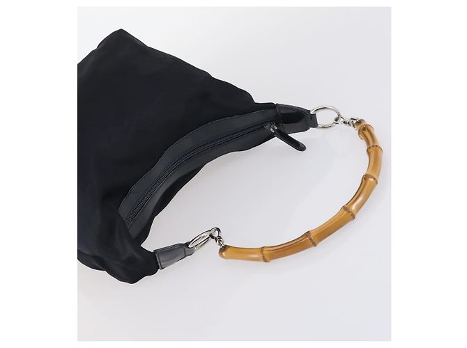 GUCCI Bamboo Web Sherry Line Tasche aus Leder und Canvas 6 Set Beige Schwarz Auth bs29373 Khaki - vue 20