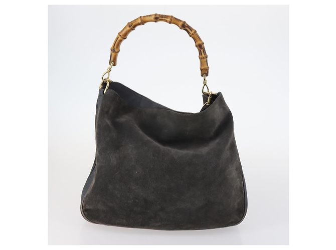 GUCCI Bamboo Web Sherry Line Tasche aus Leder und Canvas 6 Set Beige Schwarz Auth bs29373 Khaki - vue 7