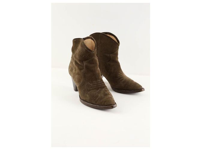 Isabel Marant Botas de ante caqui - vista 2