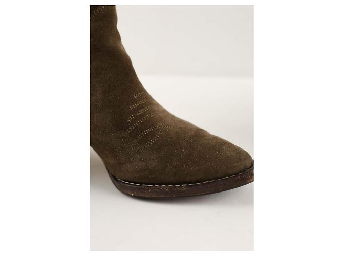 Isabel Marant Botas de ante caqui - vista 4