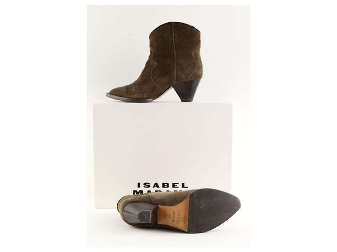 Isabel Marant Botas de ante caqui - vista 6