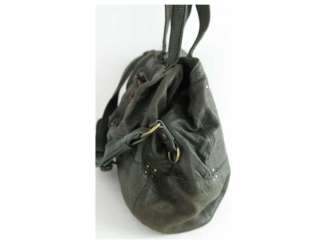 Jerome Dreyfuss Borsa a spalla Billy in pelle khaki Cachi - vista 2