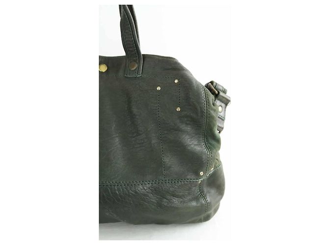Jerome Dreyfuss Borsa a spalla Billy in pelle khaki Cachi - vista 3