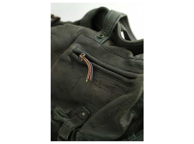 Jerome Dreyfuss Borsa a spalla Billy in pelle khaki Cachi - vista 4