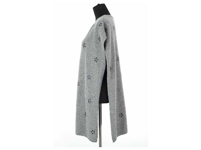 Saint Laurent Poncho de lana gris - vista 3
