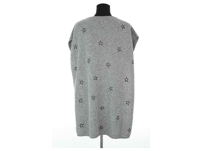 Saint Laurent Poncho de lana gris - vista 4