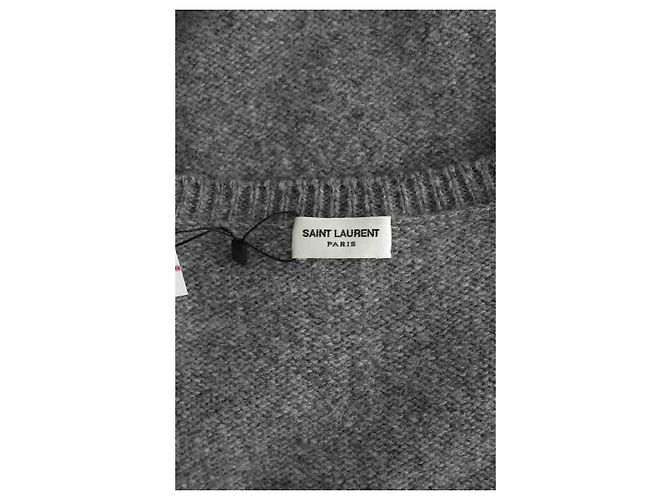 Saint Laurent Poncho de lana gris - vista 5