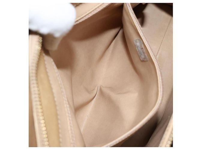 CHANEL Borsa a Mano V Stitch in Pelle di Agnello Beige Oro CC Auth 128926 D'oro - vista 19