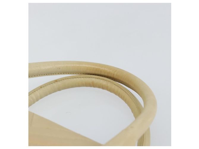 CHANEL Borsa a Mano V Stitch in Pelle di Agnello Beige Oro CC Auth 128926 D'oro - vista 8