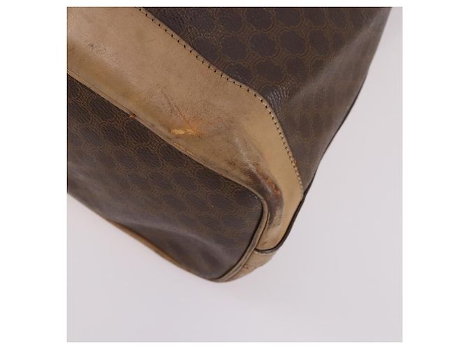 Céline Borsa a Spalla in Tela Macadam CELINE in Pelle PVC Marrone Auth gh633 - vista 10