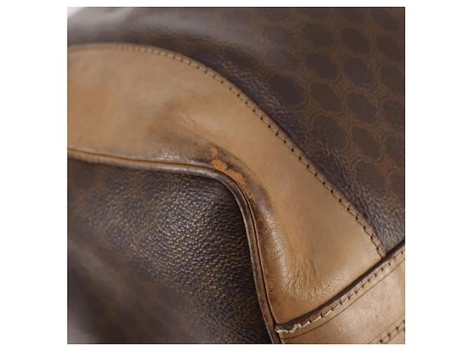 Céline Borsa a Spalla in Tela Macadam CELINE in Pelle PVC Marrone Auth gh633 - vista 12