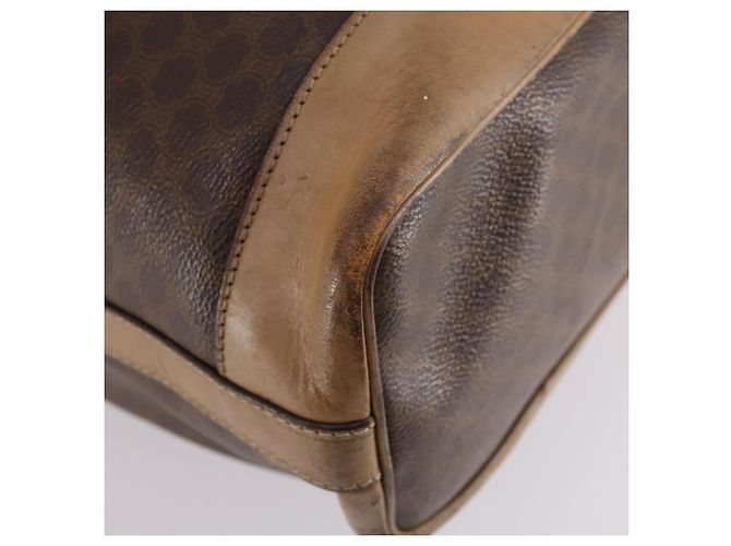 Céline Borsa a Spalla in Tela Macadam CELINE in Pelle PVC Marrone Auth gh633 - vista 13