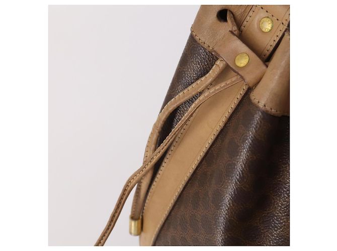 Céline Borsa a Spalla in Tela Macadam CELINE in Pelle PVC Marrone Auth gh633 - vista 15