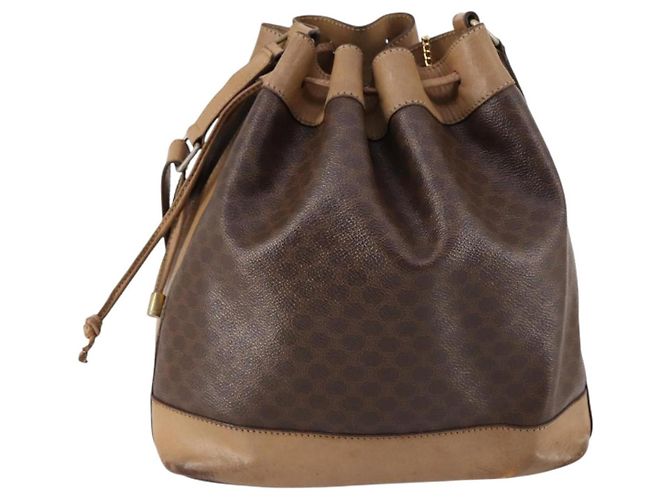 Céline Borsa a Spalla in Tela Macadam CELINE in Pelle PVC Marrone Auth gh633 - vista 2