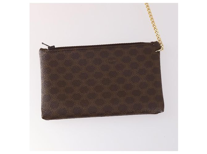 Céline Borsa a Spalla in Tela Macadam CELINE in Pelle PVC Marrone Auth gh633 - vista 21