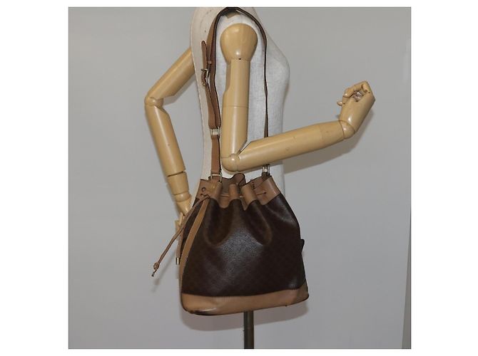 Céline Borsa a Spalla in Tela Macadam CELINE in Pelle PVC Marrone Auth gh633 - vista 23