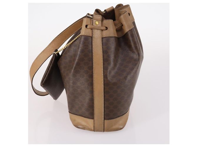 Céline Borsa a Spalla in Tela Macadam CELINE in Pelle PVC Marrone Auth gh633 - vista 4