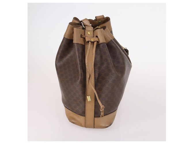 Céline Borsa a Spalla in Tela Macadam CELINE in Pelle PVC Marrone Auth gh633 - vista 5