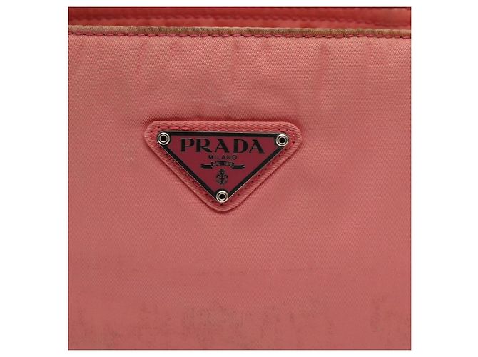 PRADA Borsa a mano in nylon rosa Auth gh489 - vista 14