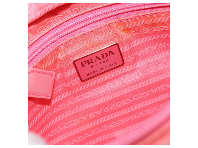 PRADA Borsa a mano in nylon rosa Auth gh489 - vista 16