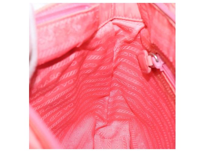 PRADA Borsa a mano in nylon rosa Auth gh489 - vista 19