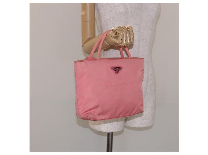 PRADA Borsa a mano in nylon rosa Auth gh489 - vista 23