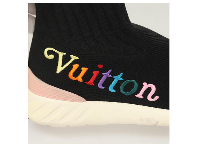 LOUIS VUITTON Calzini Sneakers Dopo Partita Cotone Nero LV Auth 133282 - vista 14