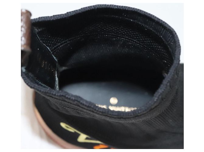 LOUIS VUITTON Calzini Sneakers Dopo Partita Cotone Nero LV Auth 133282 - vista 16