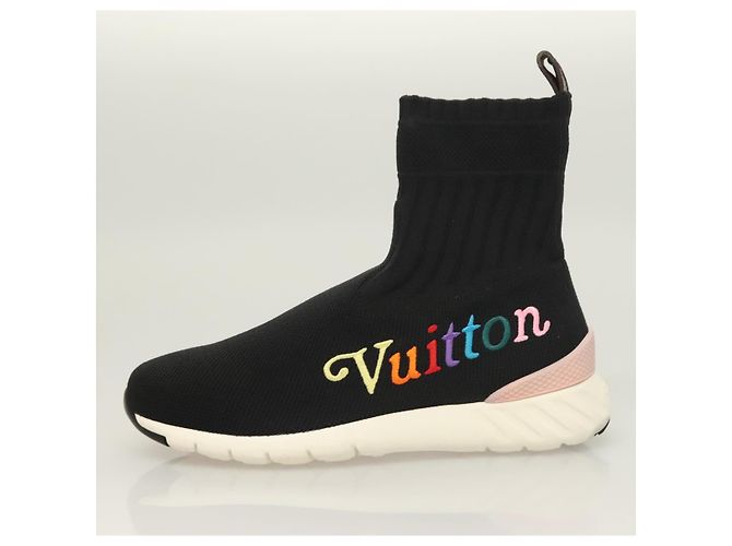 LOUIS VUITTON Calzini Sneakers Dopo Partita Cotone Nero LV Auth 133282 - vista 23