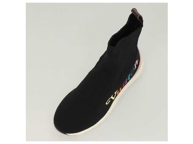 LOUIS VUITTON Calzini Sneakers Dopo Partita Cotone Nero LV Auth 133282 - vista 24