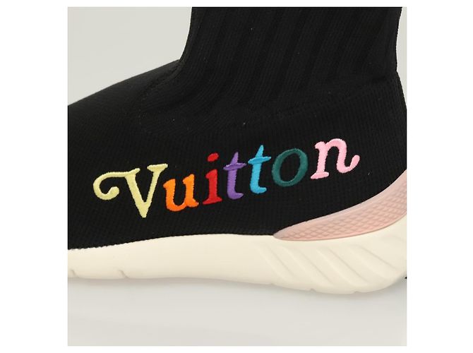 LOUIS VUITTON Calzini Sneakers Dopo Partita Cotone Nero LV Auth 133282 - vista 33