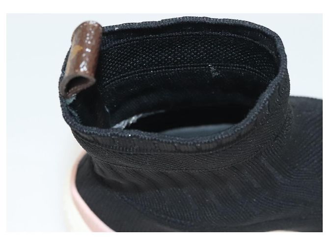 LOUIS VUITTON Calzini Sneakers Dopo Partita Cotone Nero LV Auth 133282 - vista 36