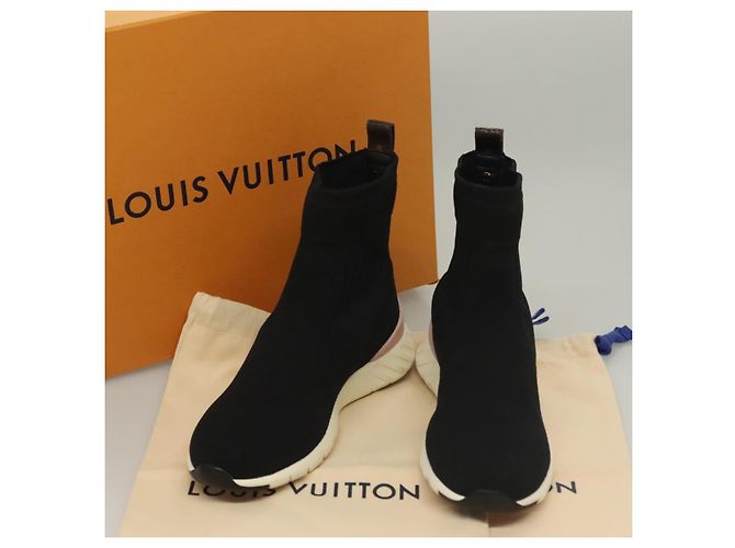 LOUIS VUITTON Calzini Sneakers Dopo Partita Cotone Nero LV Auth 133282 - vista 39