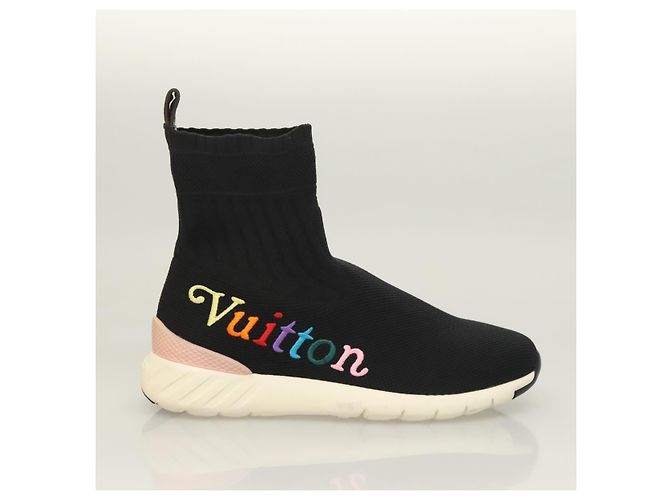 LOUIS VUITTON Calzini Sneakers Dopo Partita Cotone Nero LV Auth 133282 - vista 4