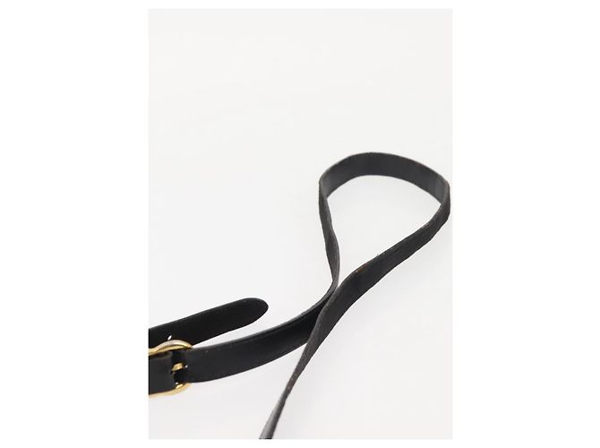 Borsa a Spalla Gancini in Pelle Scamosciata Nera e Oro Salvatore Ferragamo Auth 142668 Nero D'oro - vista 14