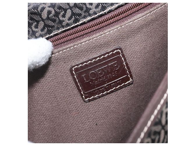 LOEWE Borsa a Spalla Anagram Tela Marrone Oro Auth SW1553 D'oro - vista 18