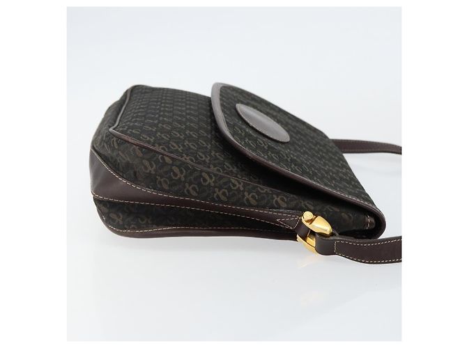 LOEWE Borsa a Spalla Anagram Tela Marrone Oro Auth SW1553 D'oro - vista 3