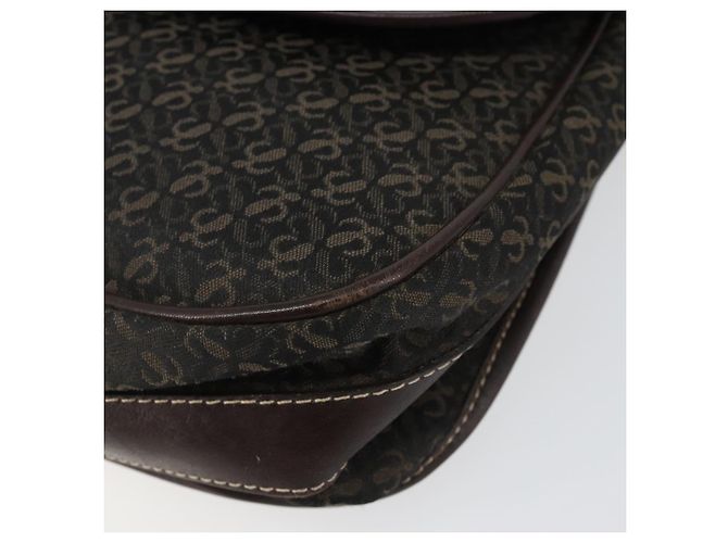LOEWE Borsa a Spalla Anagram Tela Marrone Oro Auth SW1553 D'oro - vista 9
