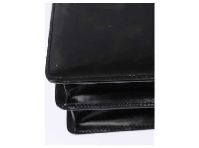 Bulgari Bolsa de mão BVLGARI em couro 2 em 1 ouro preto Auth bs29102 Dourado - vista 16