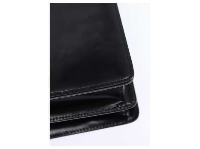 Bulgari Bolsa de mão BVLGARI em couro 2 em 1 ouro preto Auth bs29102 Dourado - vista 17