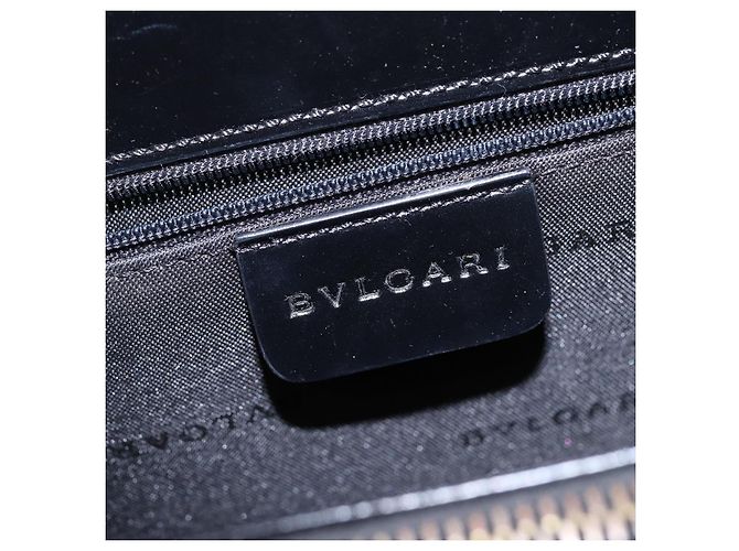 Bulgari Bolsa de mão BVLGARI em couro 2 em 1 ouro preto Auth bs29102 Dourado - vista 19