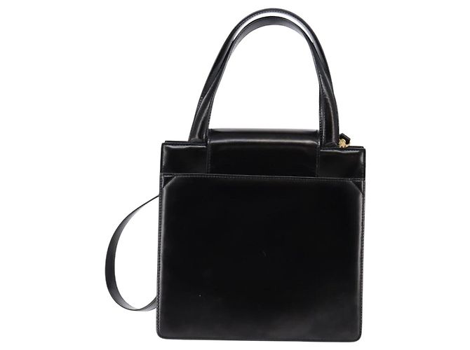 Bulgari Bolsa de mão BVLGARI em couro 2 em 1 ouro preto Auth bs29102 Dourado - vista 2
