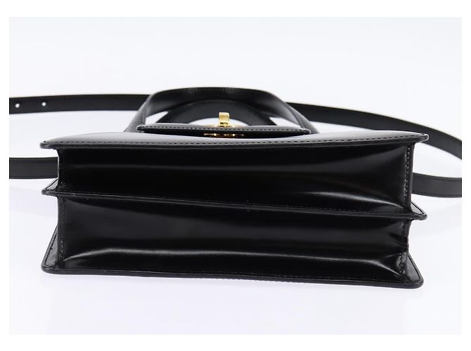 Bulgari Bolsa de mão BVLGARI em couro 2 em 1 ouro preto Auth bs29102 Dourado - vista 5