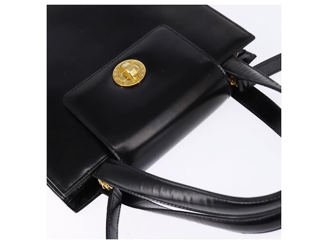 Bulgari Bolsa de mão BVLGARI em couro 2 em 1 ouro preto Auth bs29102 Dourado - vista 6