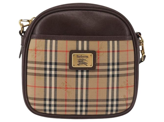Autre Marque Borsa a Spalla Burberrys Nova Check in Tela Beige Oro Auth BA5837 D'oro - vista 13
