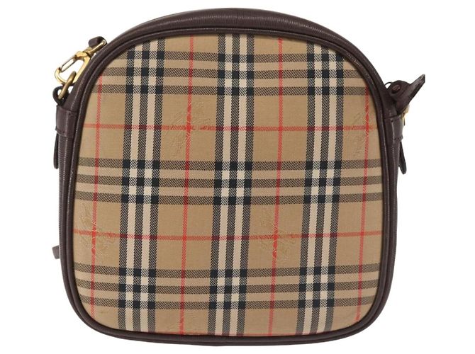 Autre Marque Borsa a Spalla Burberrys Nova Check in Tela Beige Oro Auth BA5837 D'oro - vista 2