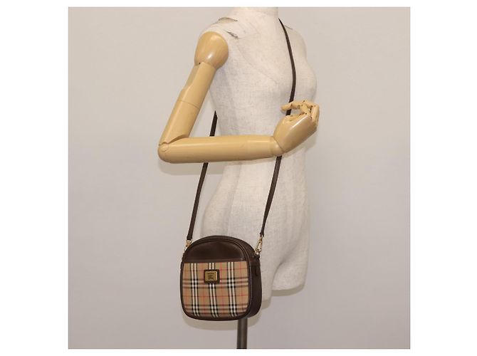 Autre Marque Borsa a Spalla Burberrys Nova Check in Tela Beige Oro Auth BA5837 D'oro - vista 21