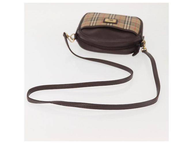 Autre Marque Borsa a Spalla Burberrys Nova Check in Tela Beige Oro Auth BA5837 D'oro - vista 7