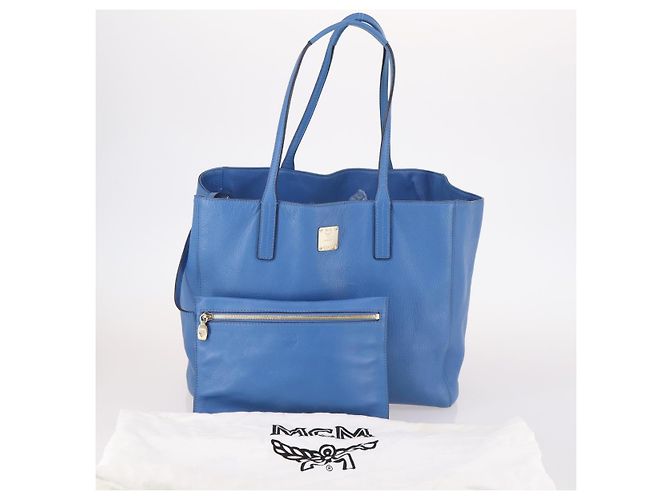 MCM Tote Bag Leather Blue Silver Auth BA5267 Silvery - Ansicht 12