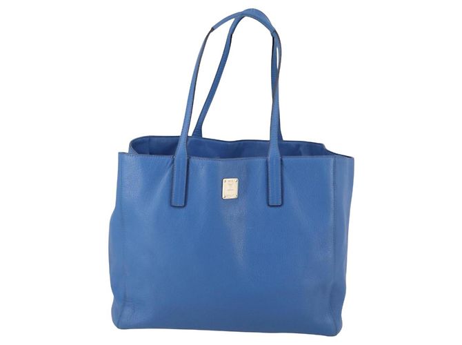 MCM Tote Bag Leather Blue Silver Auth BA5267 Silvery - Ansicht 13